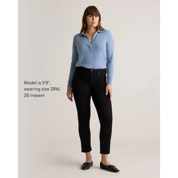 Quince Stretch Mid Rise Slim Stright Jeans Size 30/28 NWT - Picture 2 of 8